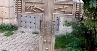 Imagen histórica de La cruz del convertido o cruz del Diablo, Cuenca